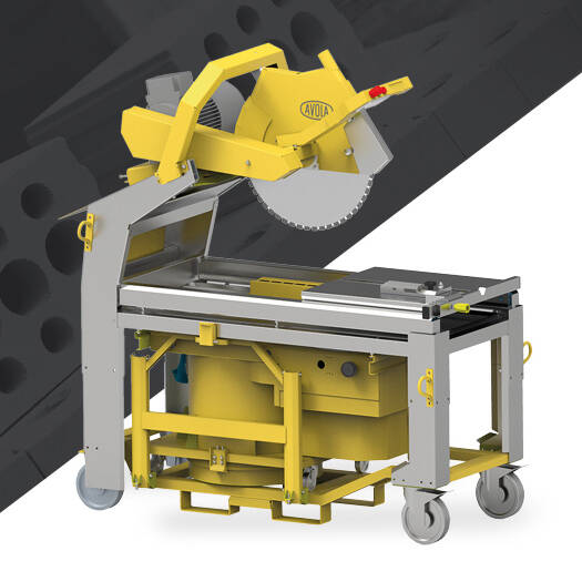 Steintrennsäge mit integrierter Absaugung für den Bau 26 Sägemaschinen Geschichte, Steintrennsäge mit integrierter Absaugung für den Bau,